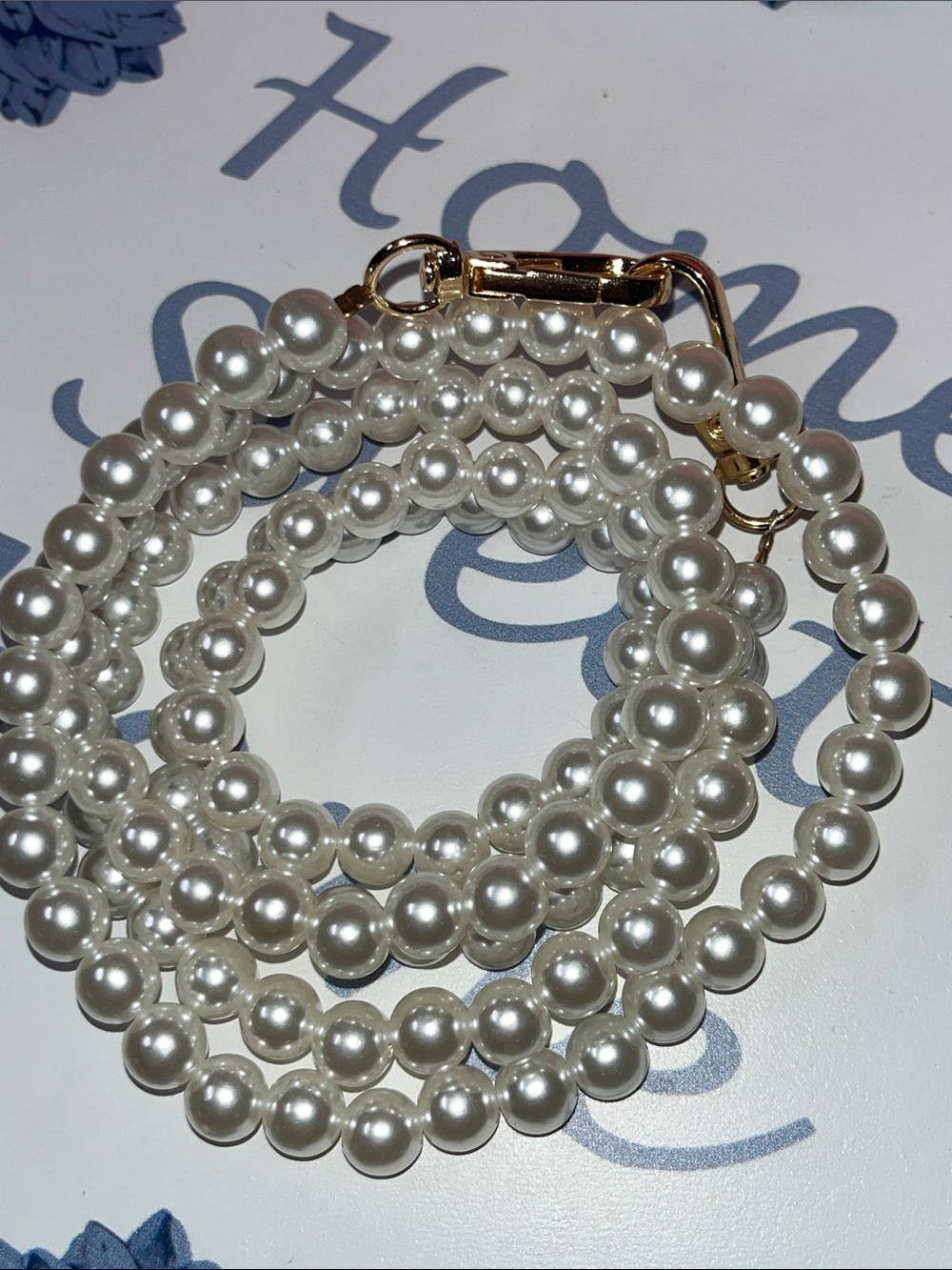 Classic Pearl Strand Necklace with Gold Clasp - White 21” drop